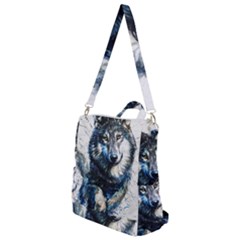 Gray Wolf - Forest King Crossbody Backpack by kot737