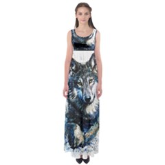 Gray Wolf - Forest King Empire Waist Maxi Dress by kot737