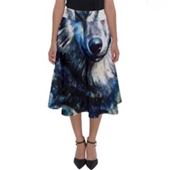 Gray Wolf - Forest King Perfect Length Midi Skirt by kot737