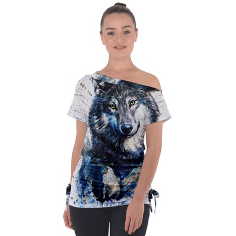 Gray Wolf - Forest King Tie-up Tee by kot737