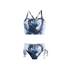 Gray Wolf - Forest King Girls  Tankini Swimsuit