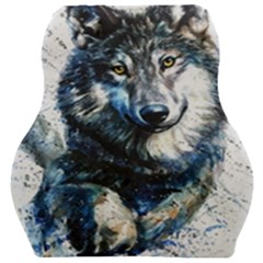 Gray Wolf - Forest King Car Seat Velour Cushion  by kot737