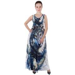 Gray Wolf - Forest King Empire Waist Velour Maxi Dress by kot737