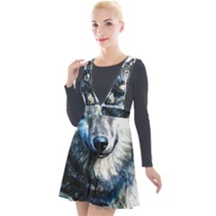 Gray Wolf - Forest King Plunge Pinafore Velour Dress