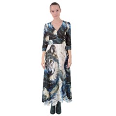 Gray Wolf - Forest King Button Up Maxi Dress