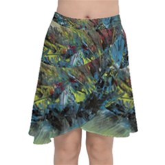 Original Abstract Art Chiffon Wrap Front Skirt by scharamo