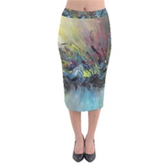 Original Abstract Art Velvet Midi Pencil Skirt by scharamo