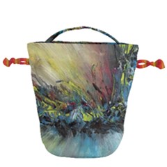 Original Abstract Art Drawstring Bucket Bag by scharamo