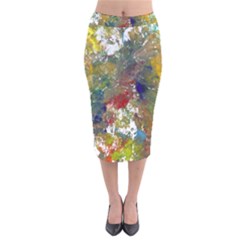 Original Abstract Art Velvet Midi Pencil Skirt by scharamo