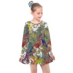 Original Abstract Art Kids  Long Sleeve Dress by scharamo