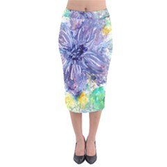 Original Abstract Art Velvet Midi Pencil Skirt by scharamo