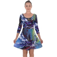 Original Abstract Art Quarter Sleeve Skater Dress by scharamo