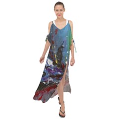 Original Abstract Art Maxi Chiffon Cover Up Dress by scharamo