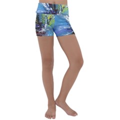 Original Abstract Art Kids  Lightweight Velour Yoga Shorts