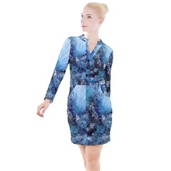 Original Abstract Art Button Long Sleeve Dress by scharamo