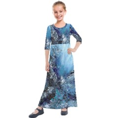 Original Abstract Art Kids  Quarter Sleeve Maxi Dress by scharamo