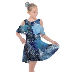 Original Abstract Art Kids  Shoulder Cutout Chiffon Dress by scharamo