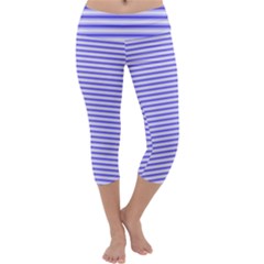 Striped Capri Yoga Leggings by scharamo