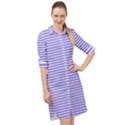 Striped Long Sleeve Mini Shirt Dress View1