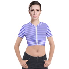 Striped Short Sleeve Cropped Jacket