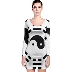 Bagua Yin Yang Yang Yin Chinese Long Sleeve Bodycon Dress by Pakrebo