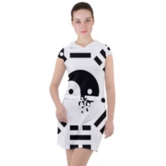 Bagua Yin Yang Yang Yin Chinese Drawstring Hooded Dress by Pakrebo