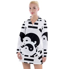 Bagua Yin Yang Yang Yin Chinese Women s Long Sleeve Casual Dress by Pakrebo