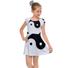 Bagua Yin Yang Yang Yin Chinese Kids  Cap Sleeve Dress by Pakrebo