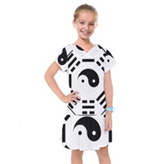 Bagua Yin Yang Yang Yin Chinese Kids  Drop Waist Dress by Pakrebo