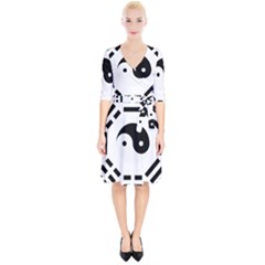 Bagua Yin Yang Yang Yin Chinese Wrap Up Cocktail Dress by Pakrebo