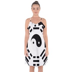 Bagua Yin Yang Yang Yin Chinese Ruffle Detail Chiffon Dress by Pakrebo