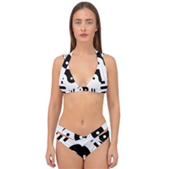 Bagua Yin Yang Yang Yin Chinese Double Strap Halter Bikini Set by Pakrebo