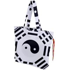 Bagua Yin Yang Yang Yin Chinese Drawstring Tote Bag by Pakrebo