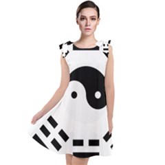 Bagua Yin Yang Yang Yin Chinese Tie Up Tunic Dress by Pakrebo