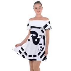 Bagua Yin Yang Yang Yin Chinese Off Shoulder Velour Dress by Pakrebo