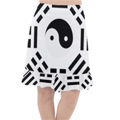 Bagua Yin Yang Yang Yin Chinese Fishtail Chiffon Skirt by Pakrebo