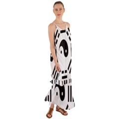 Bagua Yin Yang Yang Yin Chinese Cami Maxi Ruffle Chiffon Dress