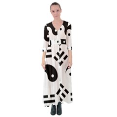 Bagua Yin Yang Yang Yin Chinese Button Up Maxi Dress by Pakrebo