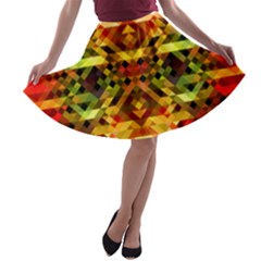 Mosaic Structure Grain Mode A-line Skater Skirt by Pakrebo