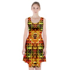 Mosaic Structure Grain Mode Racerback Midi Dress by Pakrebo