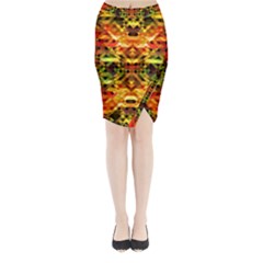 Mosaic Structure Grain Mode Midi Wrap Pencil Skirt by Pakrebo