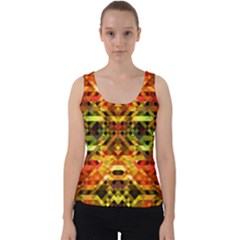 Mosaic Structure Grain Mode Velvet Tank Top by Pakrebo