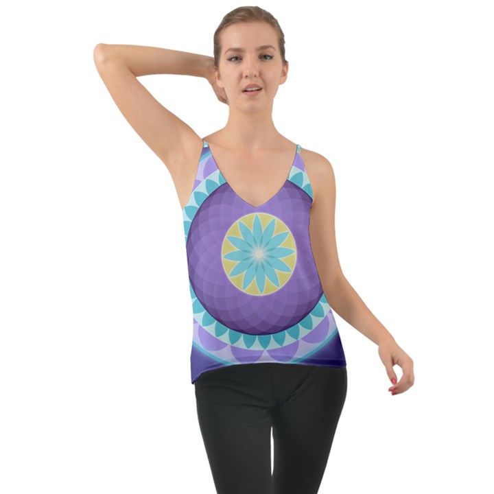 Mandala Circles Meditation Chiffon Cami