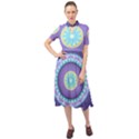 Mandala Circles Meditation Keyhole Neckline Chiffon Dress View1