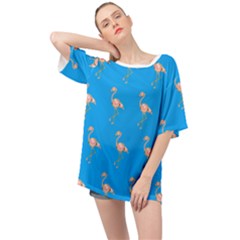 Flamenco Birds Exotic Nice Pink Oversized Chiffon Top