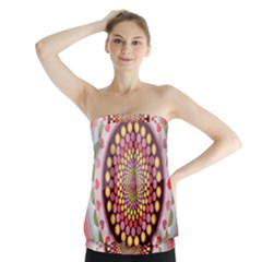 Mandala Zentangle Floral Round Strapless Top by Pakrebo