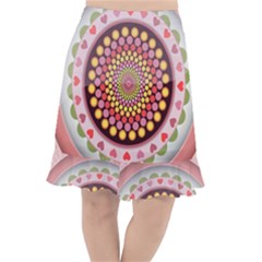 Mandala Zentangle Floral Round Fishtail Chiffon Skirt by Pakrebo