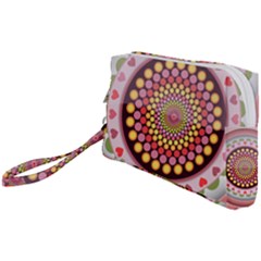 Mandala Zentangle Floral Round Wristlet Pouch Bag (small)