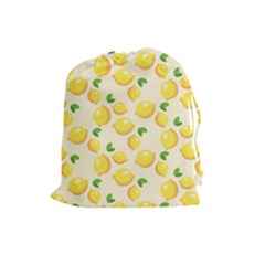 Fruits Template Lemons Yellow Drawstring Pouch (large) by Pakrebo