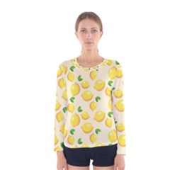 Fruits Template Lemons Yellow Women s Long Sleeve Tee